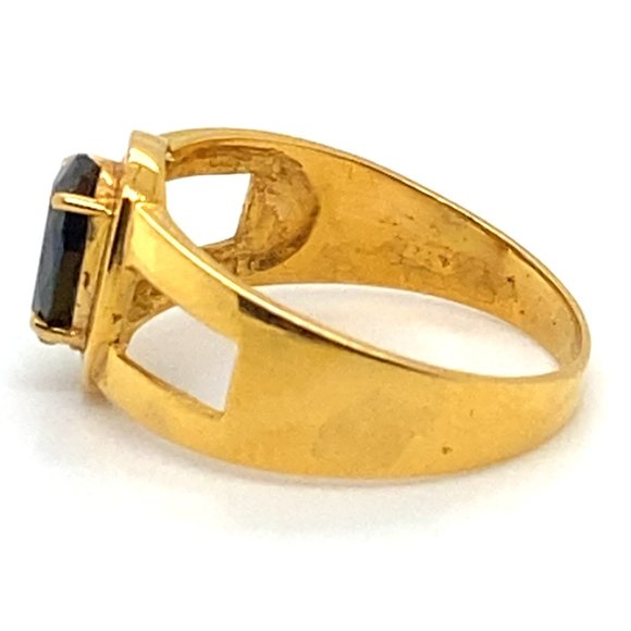 Blue Sapphire 1.44ct Solid 21K Yellow Gold Ring - Picture 9 of 9